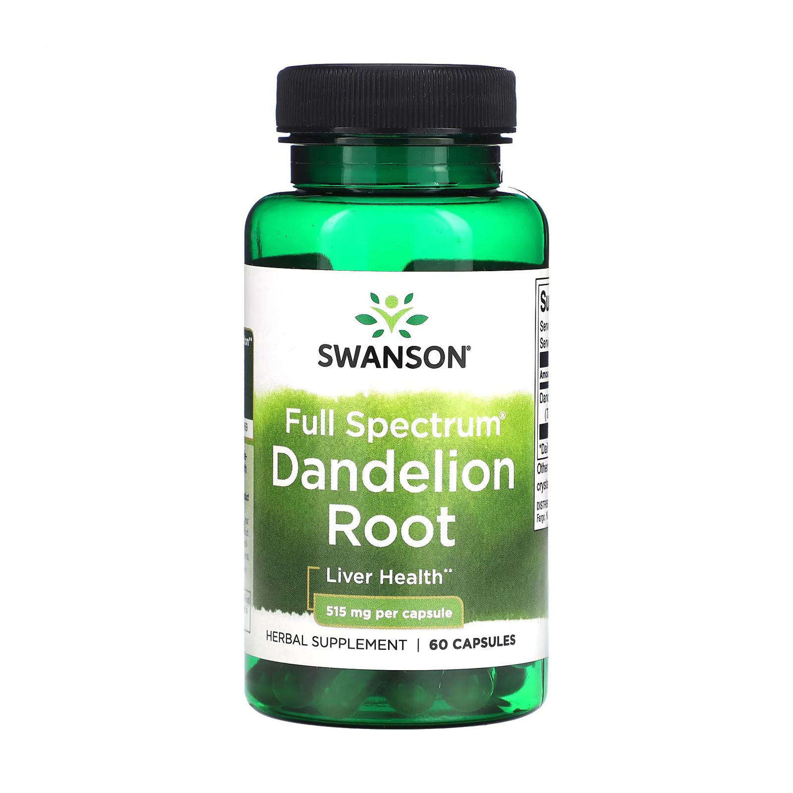 Корінь кульбаби Swanson Full Spectrum Dandelion Root 515 мг, 60 капсул